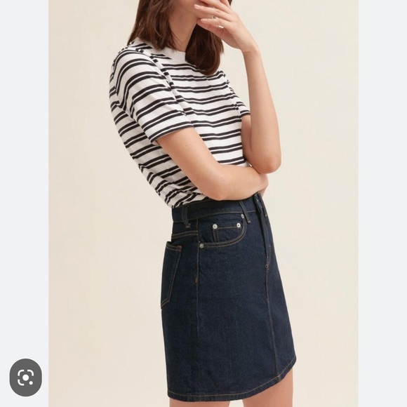 Everlane Dark Denim Mini Skirt Size 25 - Picture 1 of 7
